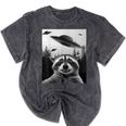 Alien UFO Raccoon T-Shirt - Mineral Wash - Unisex Adventure Wear Mineral Black
