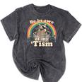 Autism Awareness Raccoon Tee - Unique Mineral Wash Design Mineral Black