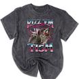 Autism Raccoon T-Shirt - Humorous Mineral Wash Unisex Tee Mineral Black