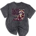 Cute Raccoon Coffee Lover Vintage Mineral Wash Unisex T-Shirt Mineral Black