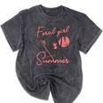 Feral Raccoon Summer Vacation | Mineral Wash Unisex T-Shirt Mineral Black