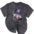 Ferrets Howling at the Moon T-Shirt - Unique Mineral Wash Tee Mineral Black