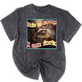 Life Is Soup Funny Raccoon Meme T-Shirt - Unique Mineral Wash Style Mineral Black