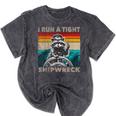 Raccoon Captain Vintage Tee - Tight Shipwreck Mineral Wash Unisex T-Shirt Mineral Black