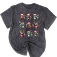 Raccoon Christmas Light Pajama T-Shirt | Cozy Mineral Wash Mineral Black