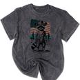 Raccoon Cowboy Vintage T-Shirt - Western Style Mineral Wash for Adults Mineral Black