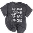 Raccoon Lover Mineral Wash Tee - Adorable Wildlife Enthusiast Gift Mineral Black