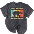 Raccoon Lover Unisex Mineral Wash T-Shirt - Perfect for Introverts Mineral Black