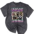 Raccoon Meme Bootleg Mineral Wash Unisex T-Shirt - Fun Graphic Tee Mineral Black