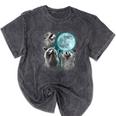 Raccoon Moon Howl Unisex T-Shirt - Unique Cursed Effect Mineral Black