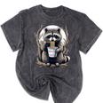 Raccoon Noodle Cup T-Shirt - Unisex Mineral Wash - Fun & Unique Mineral Black