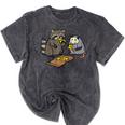 Raccoon & Opossum Pizza Party Tee - Fun Unisex Street Cat Shirt Mineral Black