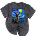 Raccoon Starry Night T-Shirt - Art-Inspired Van Gogh Tee Mineral Black