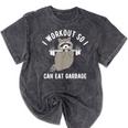 Raccoon Trash Panda Gym Tee – Mineral Wash Workout Shirt Mineral Black