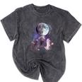 Rats Howling Moon T-Shirt | Unique Mineral Wash Unisex Tee Mineral Black