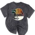 Retro Raccoon Half Moon Unisex T-Shirt - Vintage Style Mineral Wash Mineral Black
