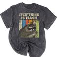 Retro Raccoon Lover's Mineral Wash Camping Tee - Unisex Mineral Black