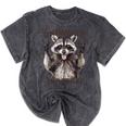 Retro Raccoon Summer Unisex T-Shirt - Feral Fun Vibe Mineral Black