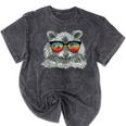 Retro Raccoon Unisex T-Shirt - Cool Sunglasses Design for Animal Lovers Mineral Black