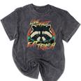 Retro Raccoon Unisex T-Shirt - Live Fast Eat Trash - Mineral Wash Mineral Black