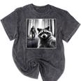 Scared Raccoon Selfie With Sasquatch Bigfoot Raccoon Mineral Wash Tshirts Mineral Black