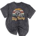 Stay Trashy Internet Meme Mineral Wash T-Shirt | Opossum & Raccoon Fun Mineral Black