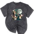 Three Possum Moon Mineral Wash Unisex T-Shirt | Quirky Meme Style Mineral Black