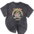 Trash Can Not Trash Can't Raccoon T-Shirt – Fun Mineral Wash Tee Mineral Black