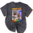 Tummy Ache Survivor Raccoon - Unisex Mineral Wash T-Shirt Mineral Black