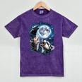 Animal Meme T-Shirt - Three Opossum Raccoon Skunk - Mineral Wash Mineral Purple