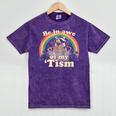 Autism Awareness Raccoon Tee - Unique Mineral Wash Design Mineral Purple