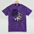 Cute But Feral Raccoon Panda Mineral Wash T-Shirt - Fun Costume Tee Mineral Purple
