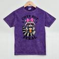 Cute Colorful Raccoon Sunglasses Design - Mineral Wash T-Shirts Mineral Purple