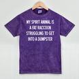 Fat Raccoon Spirit Animal Sarcastic Tee - Mineral Wash Unisex Shirt Mineral Purple