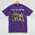 Let's Get Trashed Raccoon & Opossum Fun Mineral Wash T-Shirts Mineral Purple