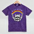 LGBTQ Pride Raccoon Mineral Wash T-Shirt - Be Gay Do Crime Rainbow Mineral Purple