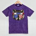 Patriotic Raccoon 4th of July Mineral Wash Unisex T-Shirt Mineral Purple