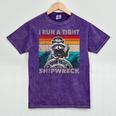 Raccoon Captain Vintage Tee - Tight Shipwreck Mineral Wash Unisex T-Shirt Mineral Purple
