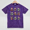 Raccoon Christmas Light Pajama T-Shirt | Cozy Mineral Wash Mineral Purple