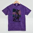 Raccoon Cowboy Vintage T-Shirt - Western Style Mineral Wash for Adults Mineral Purple