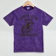 Raccoon 'Hang On' Sarcastic Tee - Unisex Mineral Wash Shirt Mineral Purple