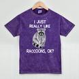 Raccoon Love T-Shirt - Fun Unisex Mineral Wash for Fans Mineral Purple
