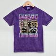 Raccoon Meme Bootleg Mineral Wash Unisex T-Shirt - Fun Graphic Tee Mineral Purple