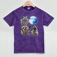 Raccoon Mineral Wash T-Shirt - Moonlit Forest Howling Vibe Mineral Purple