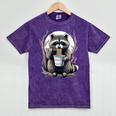 Raccoon Noodle Cup T-Shirt - Unisex Mineral Wash - Fun & Unique Mineral Purple