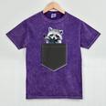 Raccoon Pocket Tee - Unisex Mineral Wash - Cute Animal Lover Gift Mineral Purple
