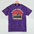 Raccoon Spirit Animal Mineral Wash T-Shirt for Enthusiasts Mineral Purple