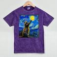 Raccoon Starry Night T-Shirt - Art-Inspired Van Gogh Tee Mineral Purple