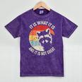 Raccoon Vintage Mineral Wash Tee | Unisex Quirky Casual Top Mineral Purple