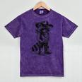 Raccoon Western Mineral Wash T-Shirt - Unisex Cowboy Cowgirl Style Mineral Purple
